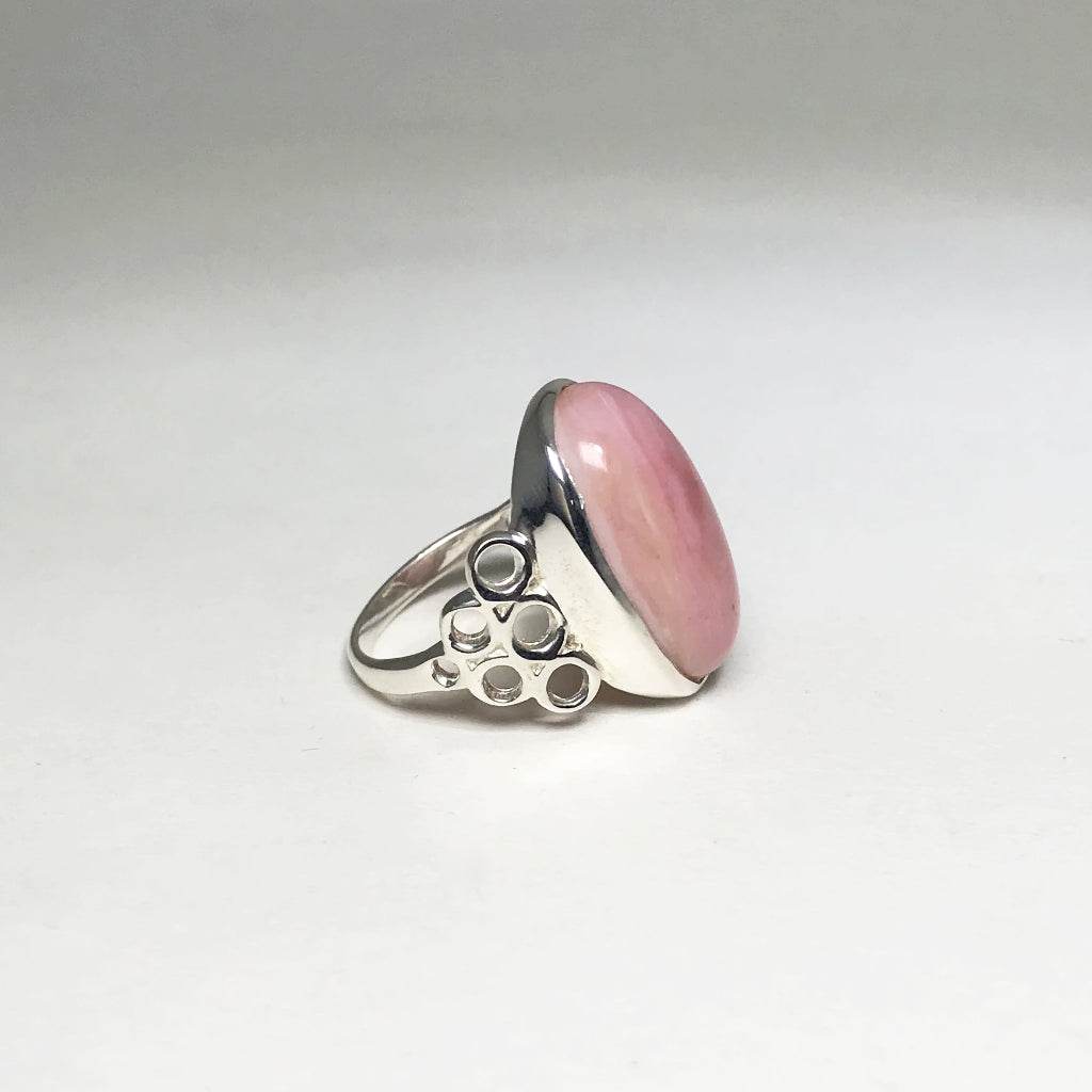 Pink Peruvian Opal Ring-Rocks and Gems Canada