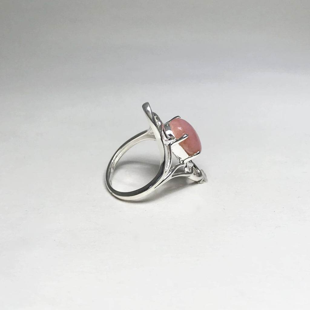 Pink Peruvian Opal Ring-Rocks and Gems Canada