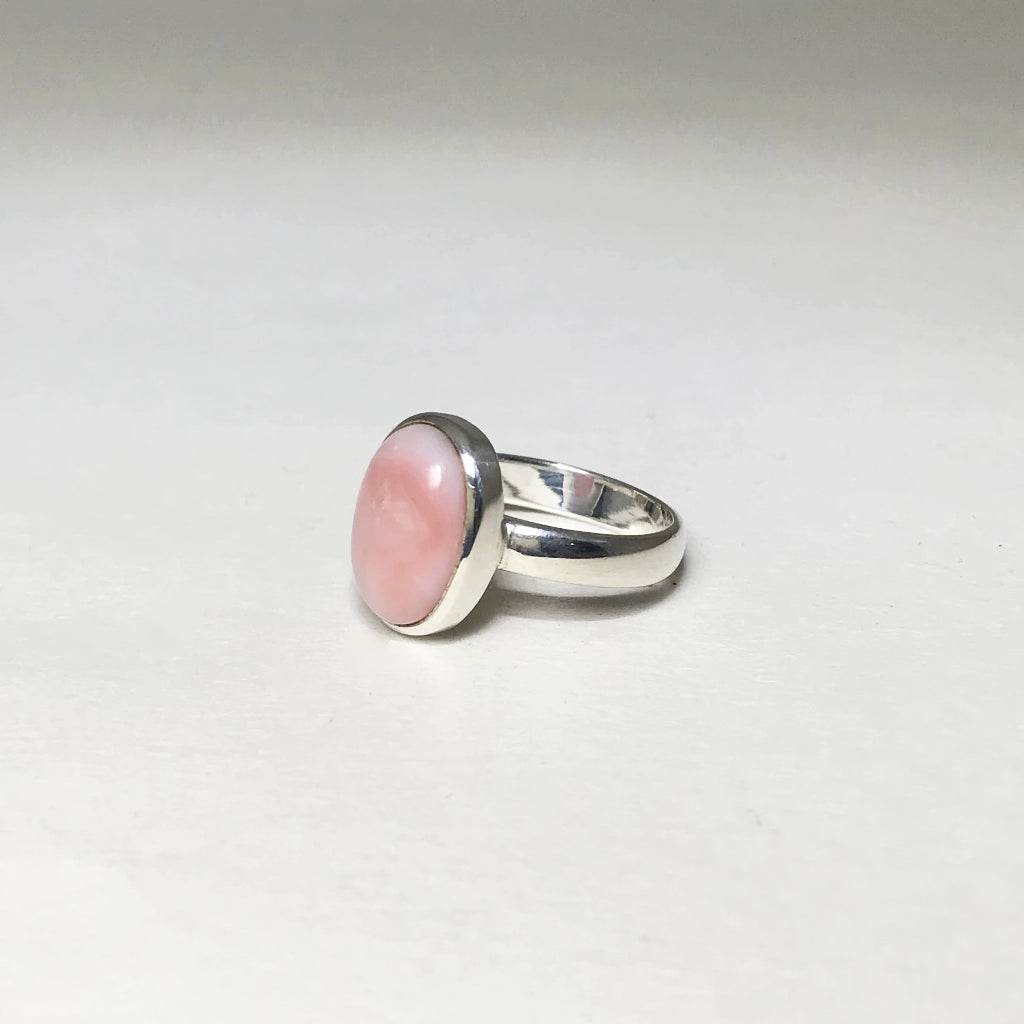 Pink Peruvian Opal Ring-Rocks and Gems Canada