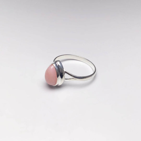Pink Peruvian Opal Ring-Rocks and Gems Canada