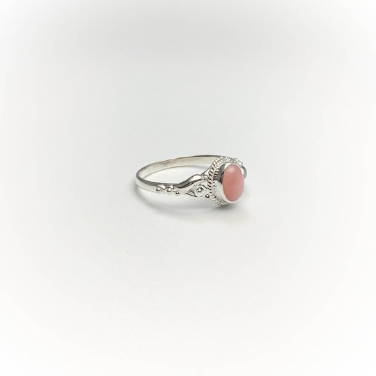Pink Peruvian Opal Ring-Rocks and Gems Canada