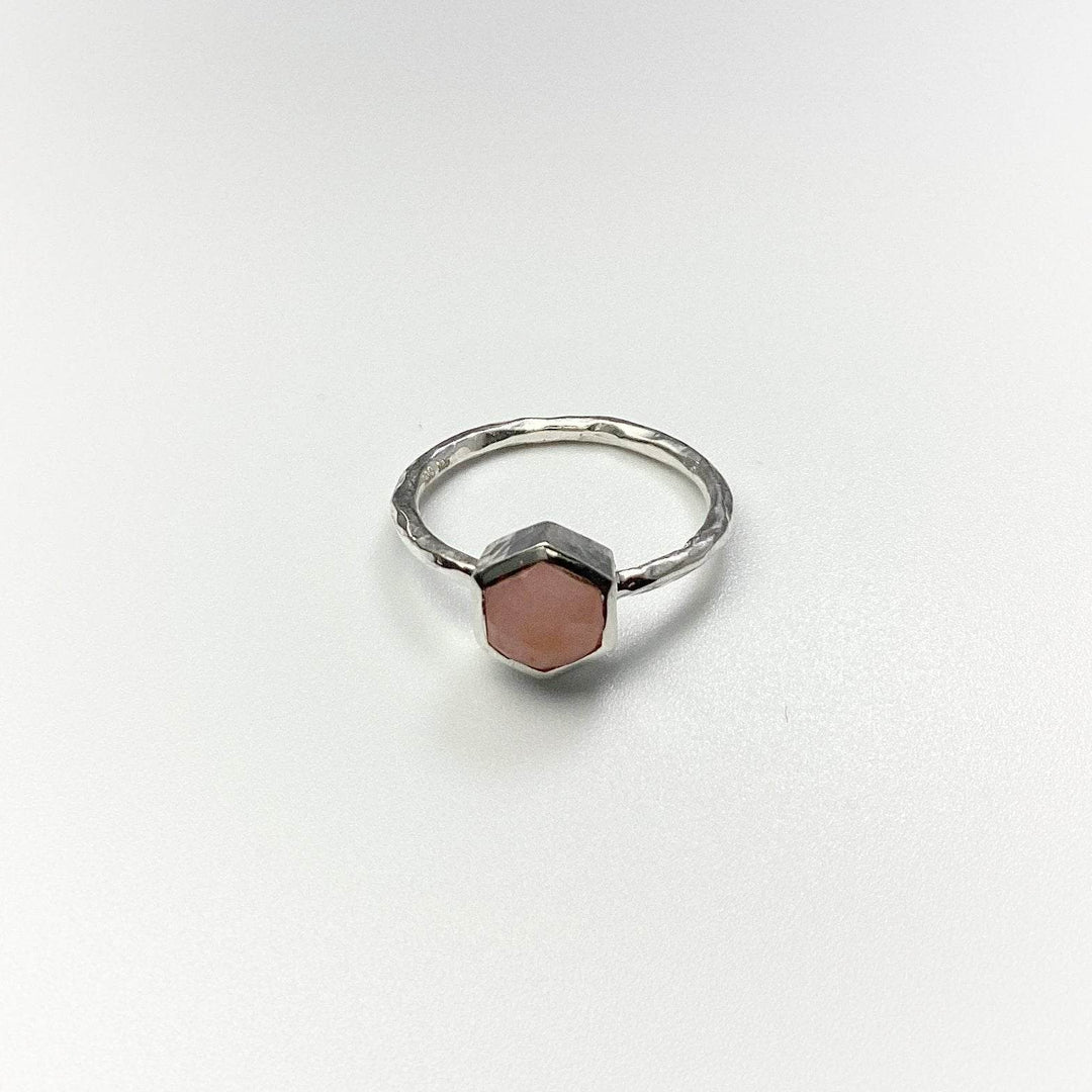 Pink Peruvian Opal Ring-Rocks and Gems Canada