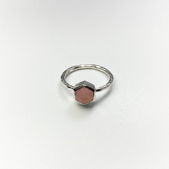 Pink Peruvian Opal Ring-Rocks and Gems Canada