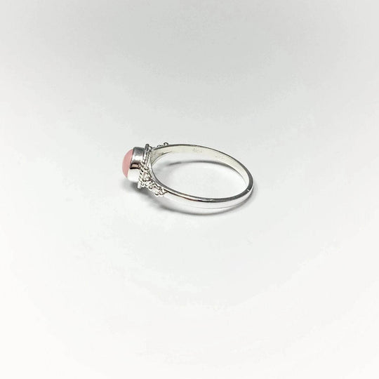 Pink Peruvian Opal Ring-Rocks and Gems Canada