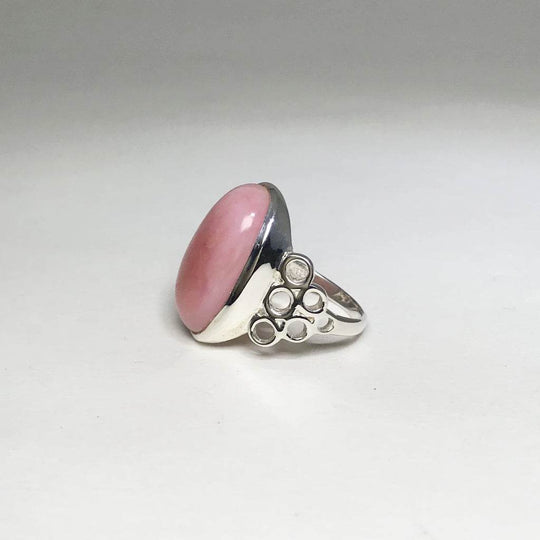 Pink Peruvian Opal Ring-Rocks and Gems Canada