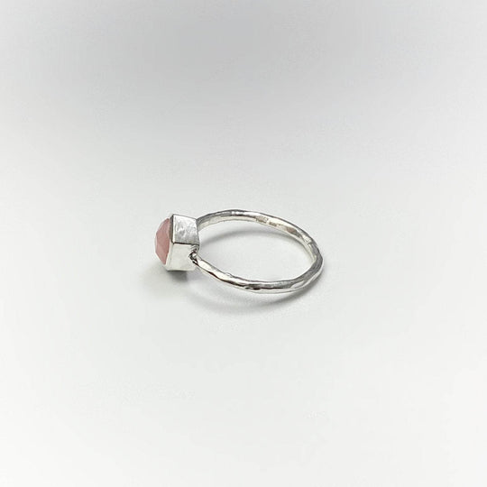 Pink Peruvian Opal Ring-Rocks and Gems Canada