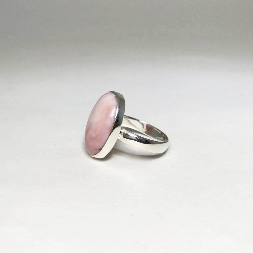 Pink Peruvian Opal Ring-Rocks and Gems Canada
