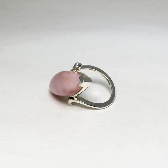 Pink Peruvian Opal Ring-Rocks and Gems Canada