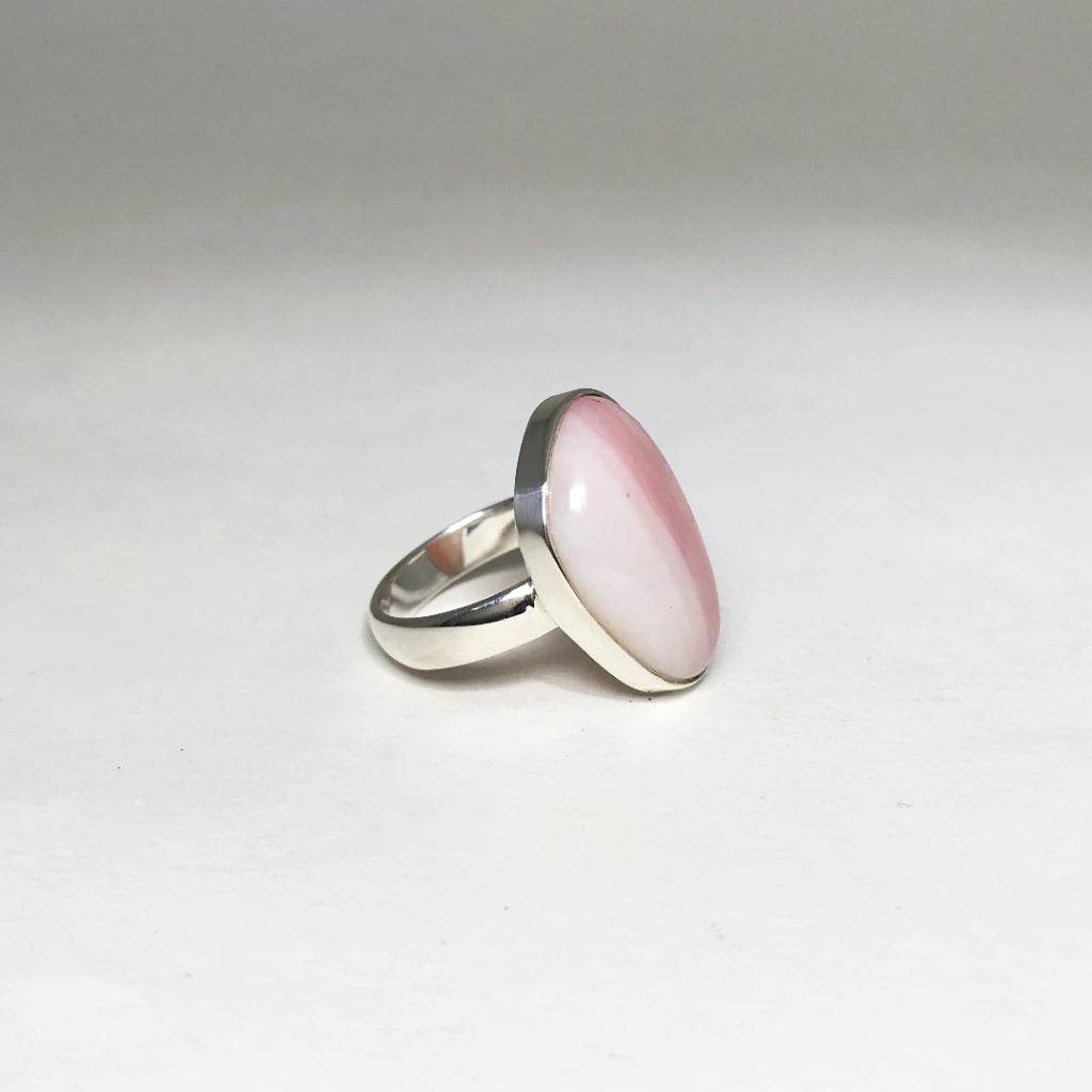 Pink Peruvian Opal Ring-Rocks and Gems Canada