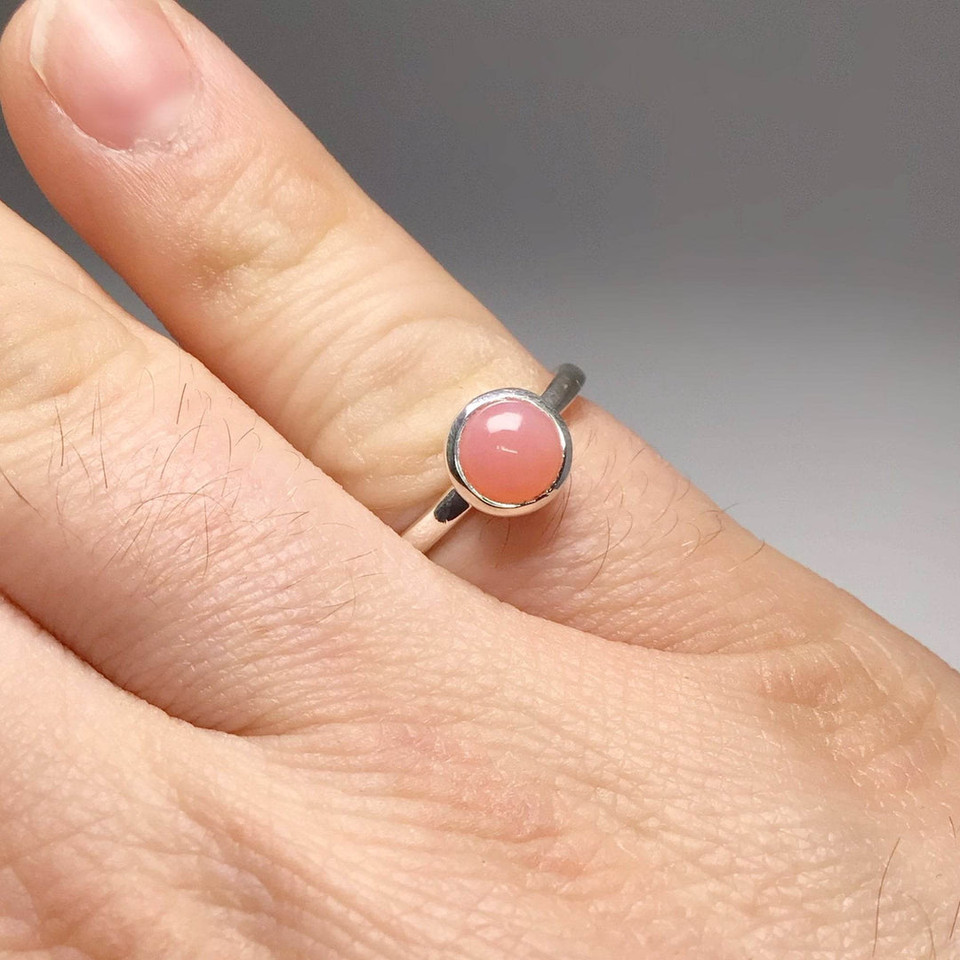 Pink Peruvian Opal Ring-Rocks and Gems Canada