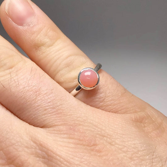 Pink Peruvian Opal Ring-Rocks and Gems Canada