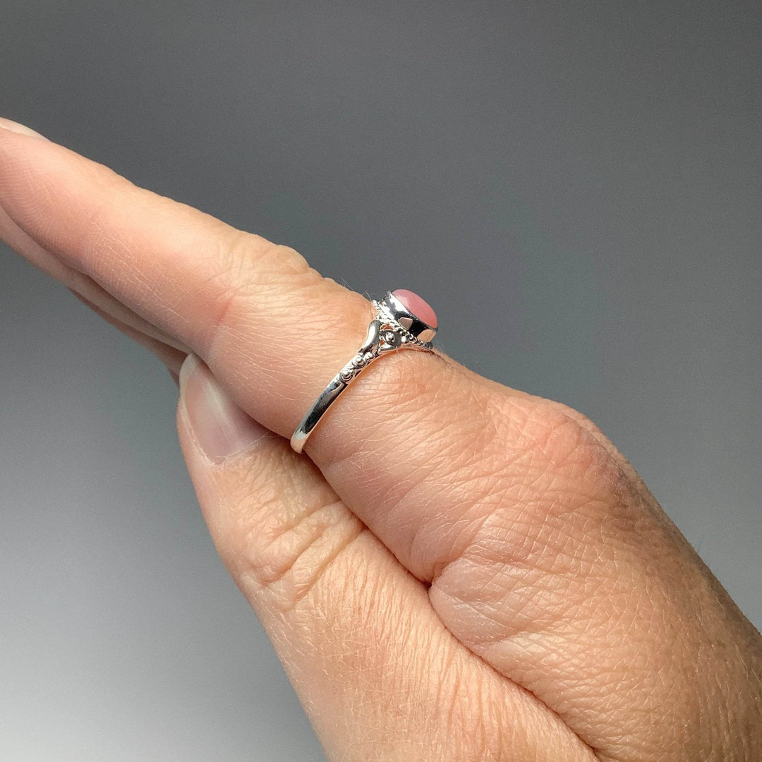 Pink Peruvian Opal Ring-Rocks and Gems Canada