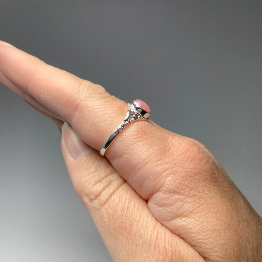 Pink Peruvian Opal Ring-Rocks and Gems Canada