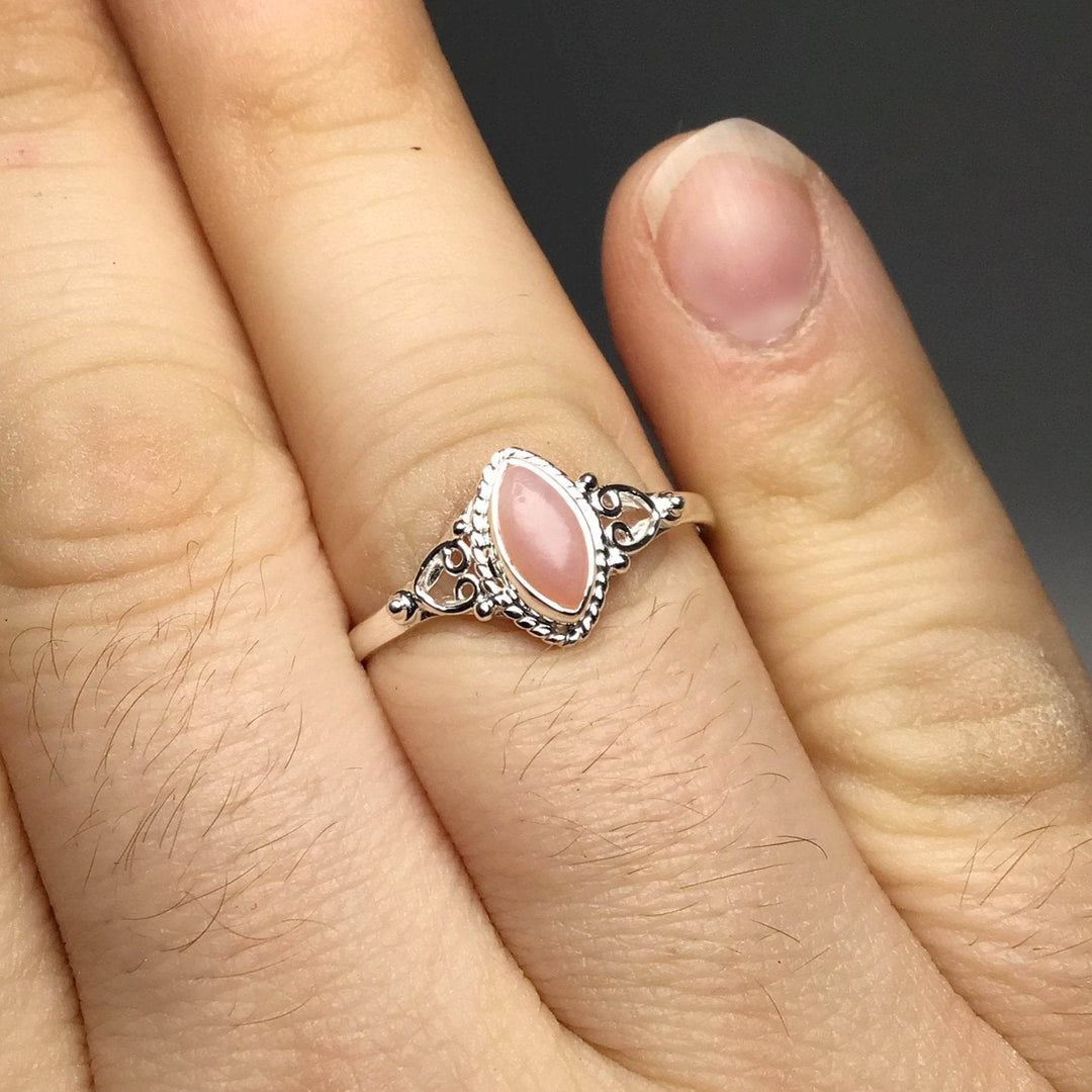 Pink Peruvian Opal Ring-Rocks and Gems Canada