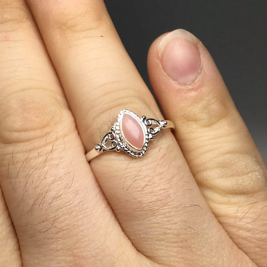 Pink Peruvian Opal Ring-Rocks and Gems Canada