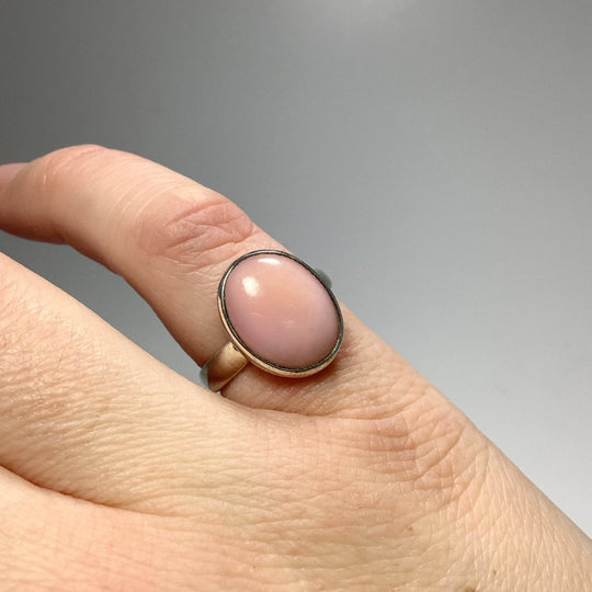 Pink Peruvian Opal Ring-Rocks and Gems Canada