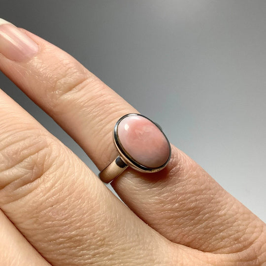 Pink Peruvian Opal Ring-Rocks and Gems Canada