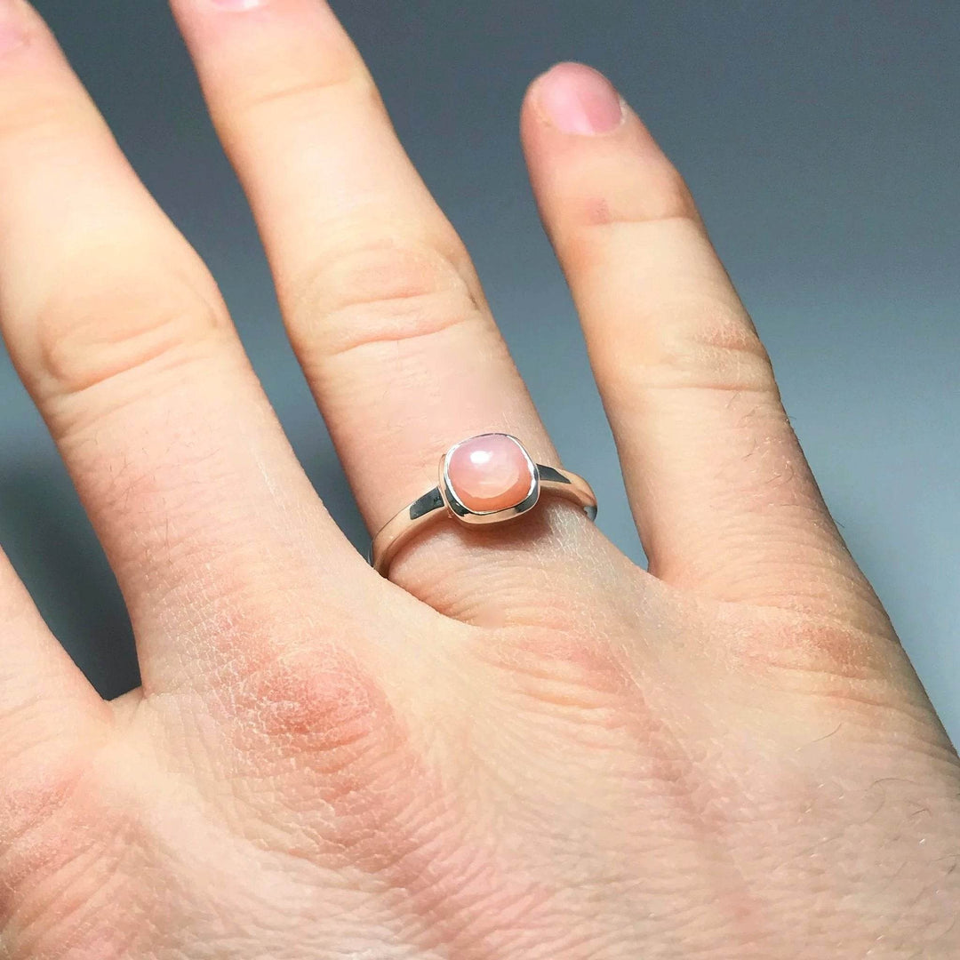 Pink Peruvian Opal Ring-Rocks and Gems Canada