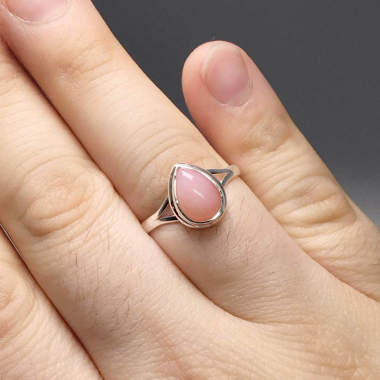 Pink Peruvian Opal Ring-Rocks and Gems Canada