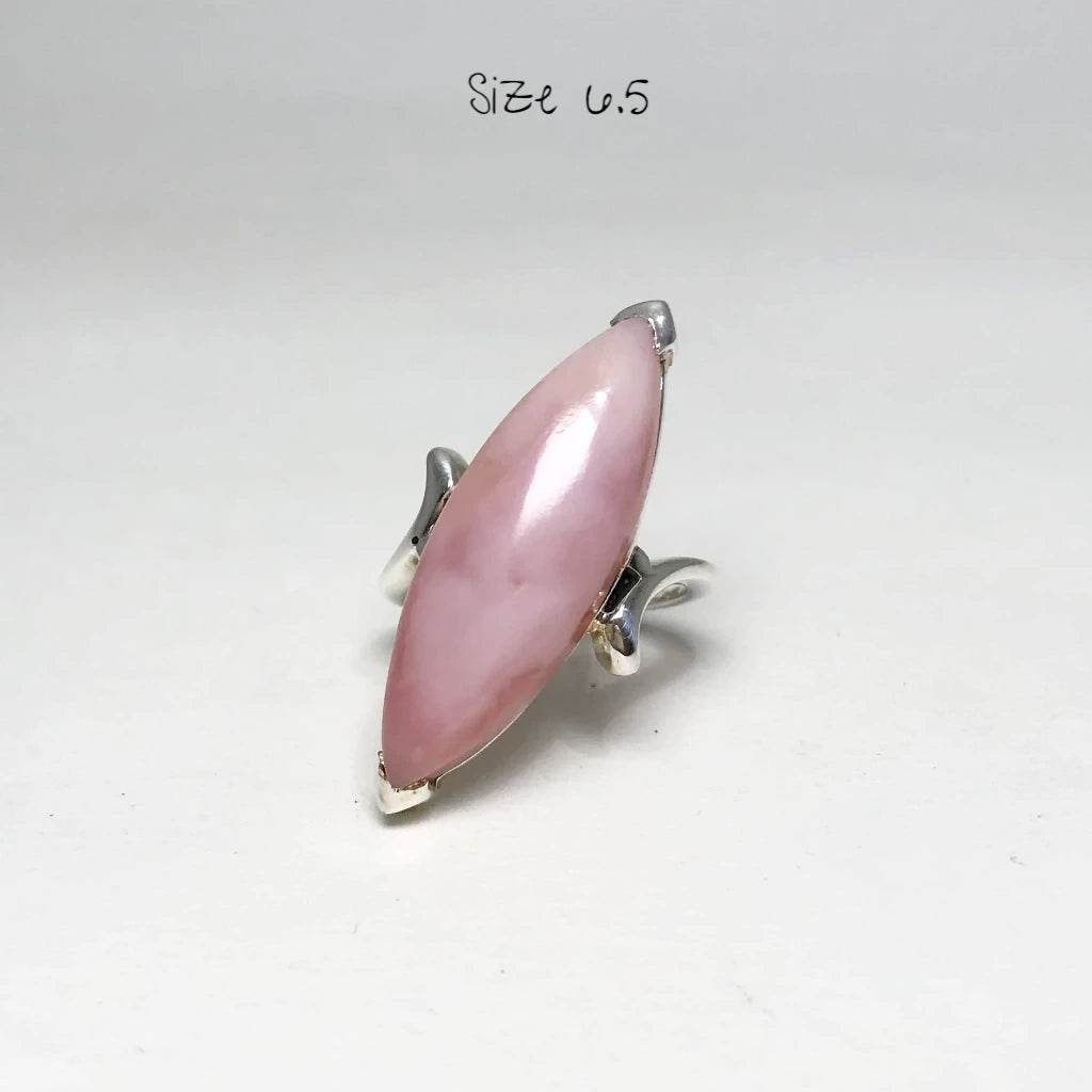 Pink Peruvian Opal Ring-Rocks and Gems Canada