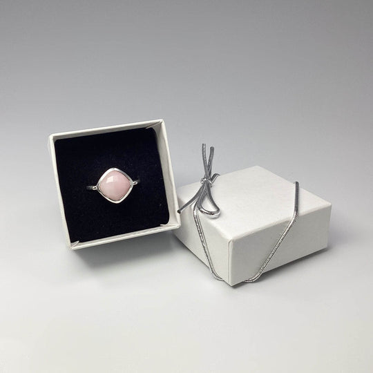 Pink Peruvian Opal Ring-Rocks and Gems Canada