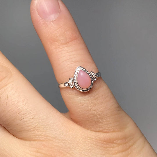 Pink Peruvian Opal Ring-Rocks and Gems Canada