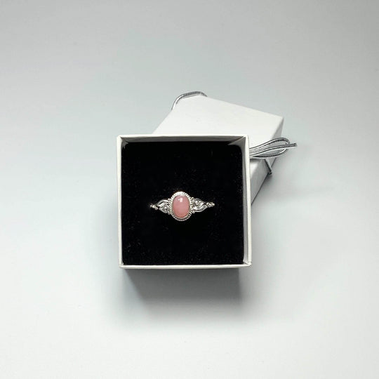 Pink Peruvian Opal Ring-Rocks and Gems Canada