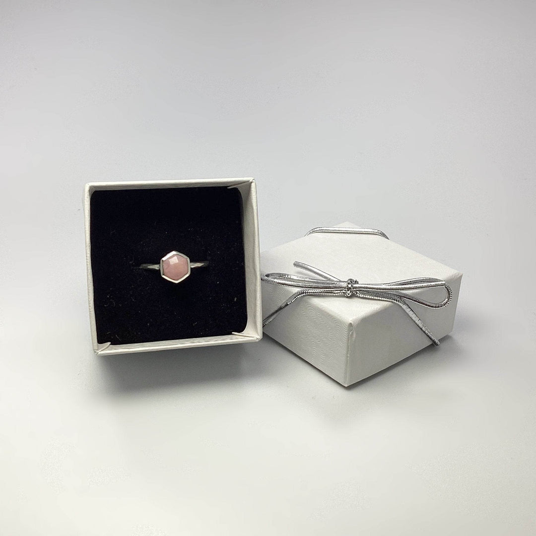 Pink Peruvian Opal Ring-Rocks and Gems Canada