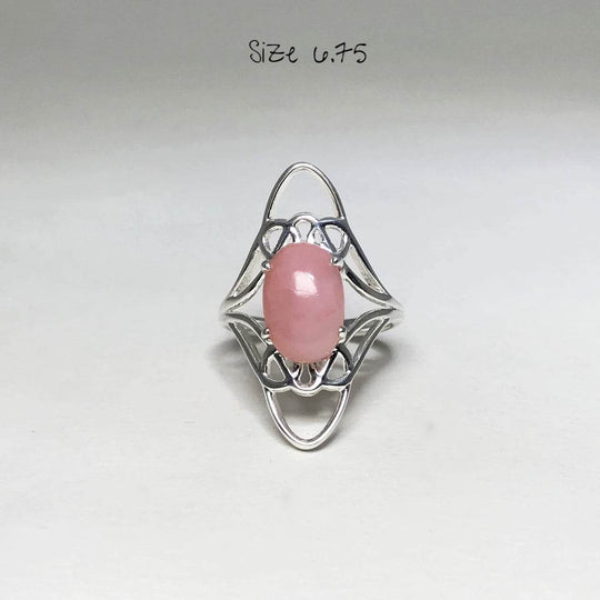 Pink Peruvian Opal Ring-Rocks and Gems Canada
