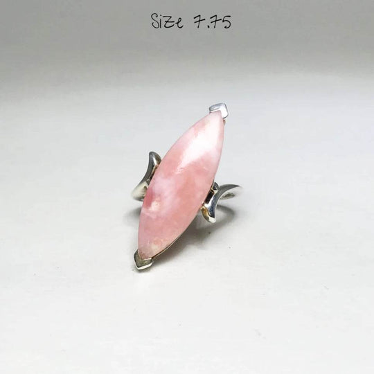 Pink Peruvian Opal Ring-Rocks and Gems Canada