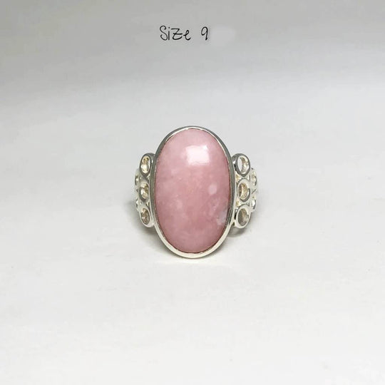 Pink Peruvian Opal Ring-Rocks and Gems Canada