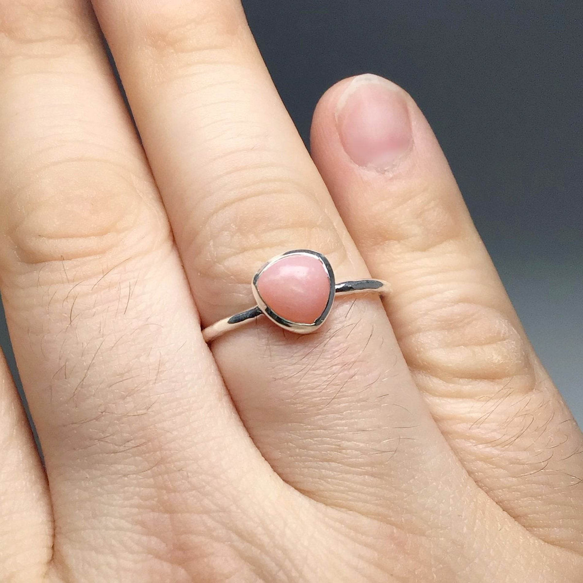 Pink Peruvian Opal Ring-Rocks and Gems Canada