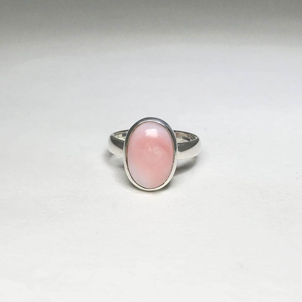 Pink Peruvian Opal Ring-Rocks and Gems Canada