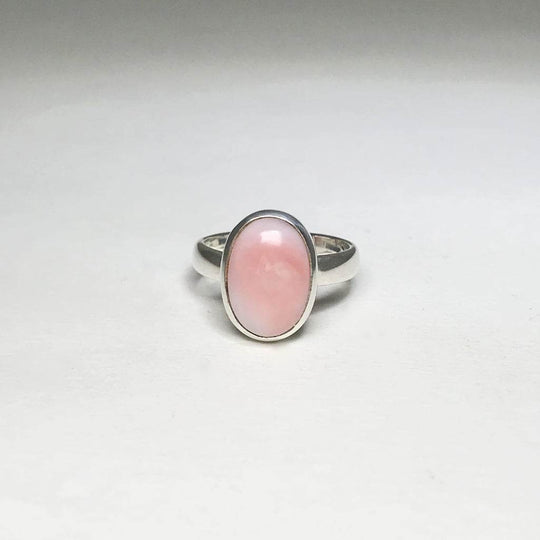 Pink Peruvian Opal Ring-Rocks and Gems Canada
