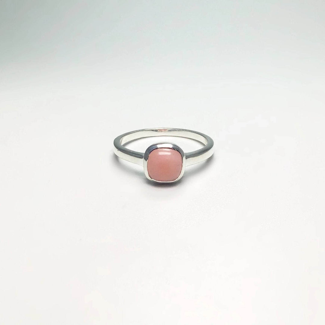 Pink Peruvian Opal Ring-Rocks and Gems Canada