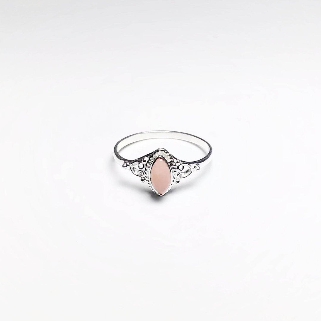 Pink Peruvian Opal Ring-Rocks and Gems Canada