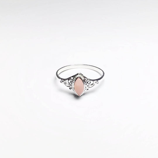 Pink Peruvian Opal Ring-Rocks and Gems Canada