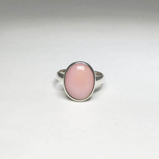 Pink Peruvian Opal Ring-Rocks and Gems Canada