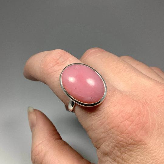 Pink Peruvian Opal Ring-Rocks and Gems Canada