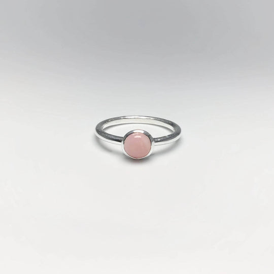 Pink Peruvian Opal Ring-Rocks and Gems Canada