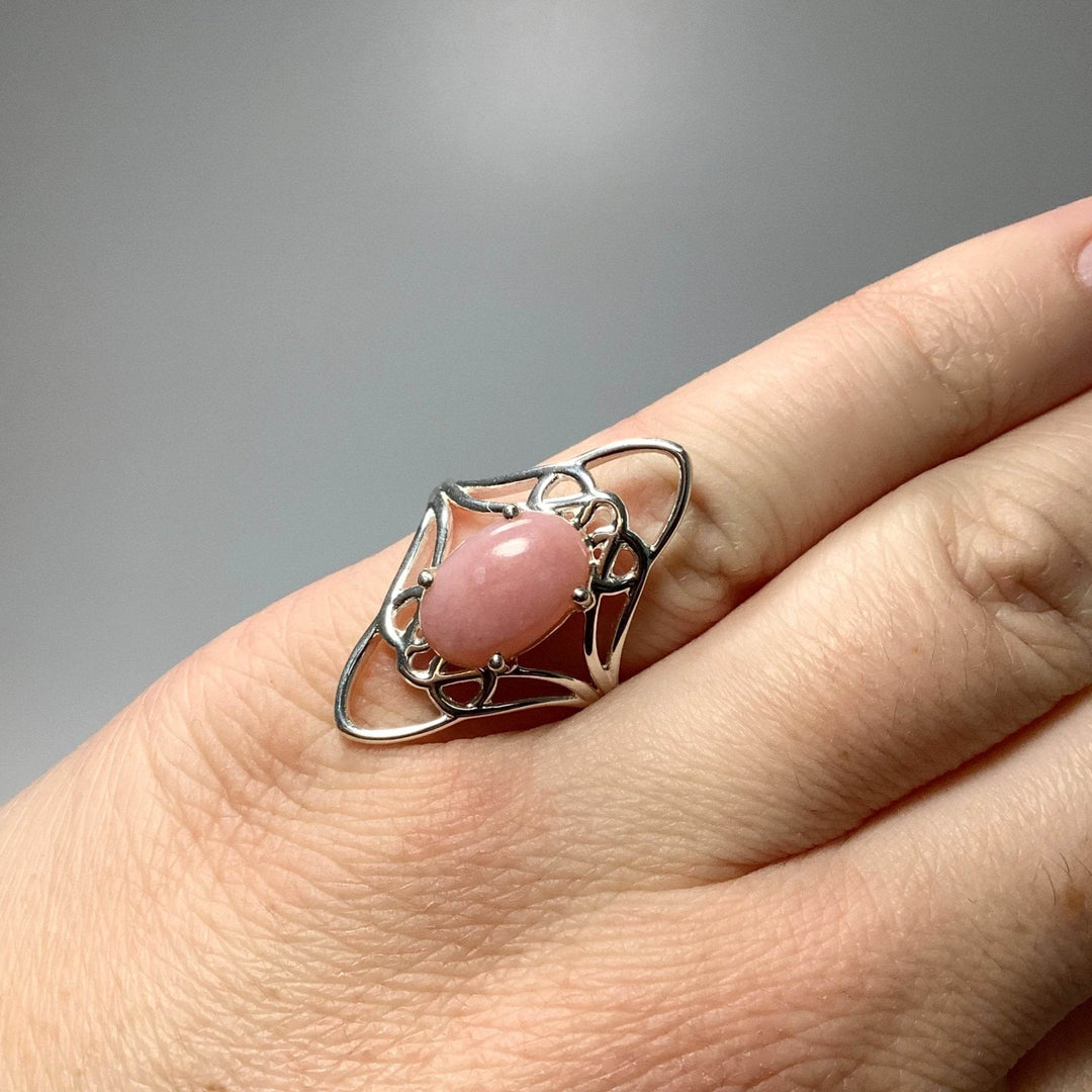 Pink Peruvian Opal Ring-Rocks and Gems Canada