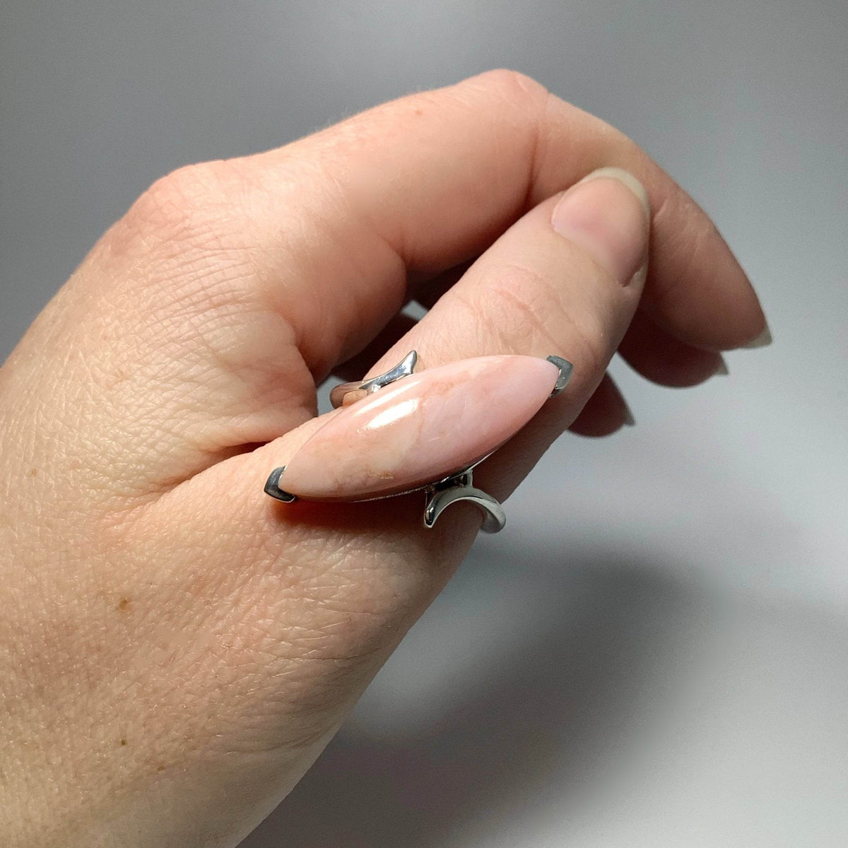 Pink Peruvian Opal Ring-Rocks and Gems Canada