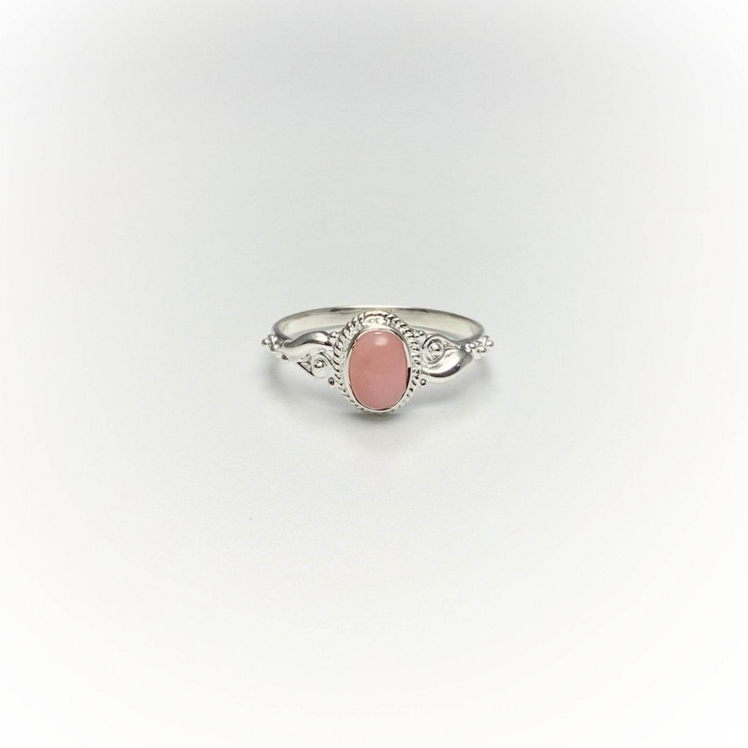Pink Peruvian Opal Ring-Rocks and Gems Canada
