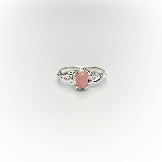 Pink Peruvian Opal Ring-Rocks and Gems Canada