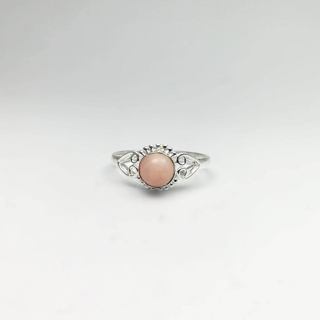 Pink Peruvian Opal Ring-Rocks and Gems Canada