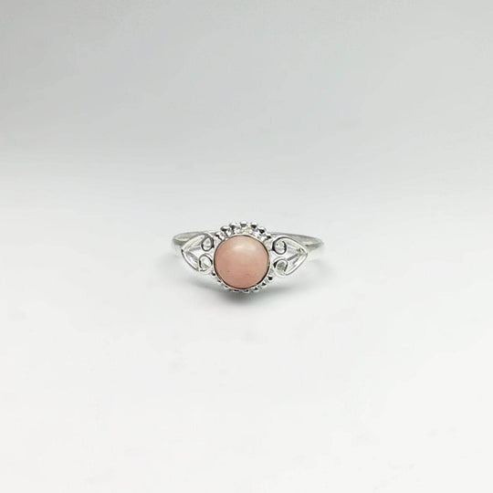 Pink Peruvian Opal Ring-Rocks and Gems Canada
