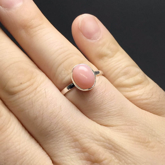 Pink Peruvian Opal Ring-Rocks and Gems Canada