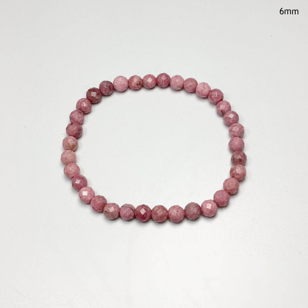 Pink Rhodonite Faceted Beaded Bracelet-Rocks and Gems Canada