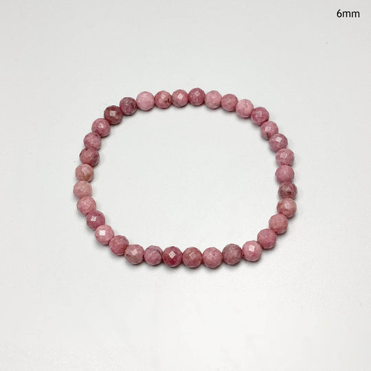Pink Rhodonite Faceted Beaded Bracelet-Rocks and Gems Canada