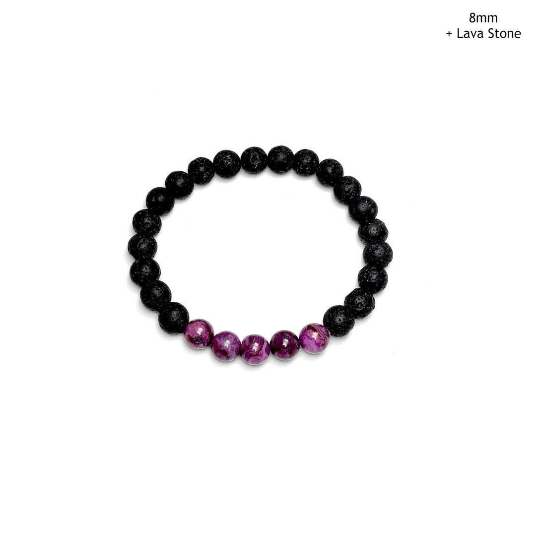 Purple Crazy Lace Agate Beaded Bracelet-Rocks and Gems Canada
